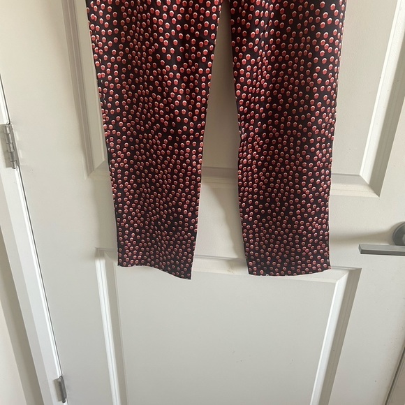 L’agence Adrienne Silk Pants Size Relaxed Fit Black Red Polka Dots $365 - Picture 10 of 12